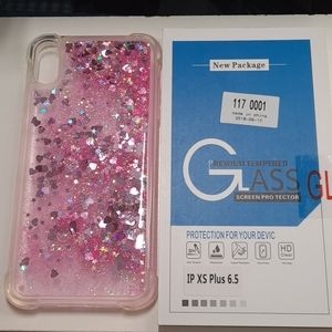 case and tempered glass for iphone xs max 6.5" new